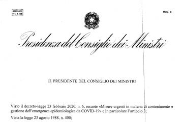 Decreto Presidente Consiglio dei Ministri - 1 marzo 2020 - COVID-2019