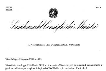 Decreto Presidente Consiglio dei Ministri - 4 marzo 2020 - COVID-2019